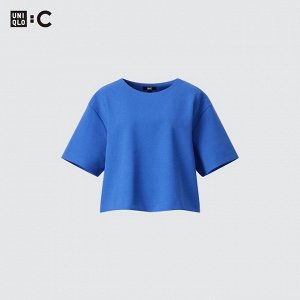 UNIQLO - укороченная  футболка из креп-джерси - 55 GREEN