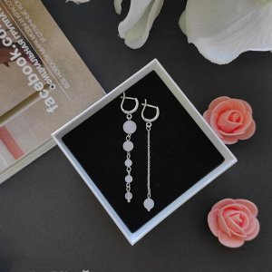 Асимметричные серьги с розовым кварцем