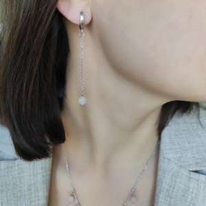 Асимметричные серьги с розовым кварцем