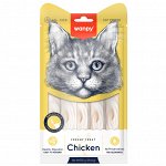 Wanpy Cat Лакомство для кошек &quot;нежное пюре&quot; из курицы 25 шт х14 г