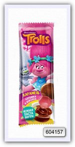 Карамель на палочке c двойным вкусом с шок. пастой &quot;TROLLS &quot; 17 гр