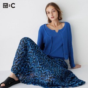 UNIQLO - плиссированная юбка с узором - 65 BLUE