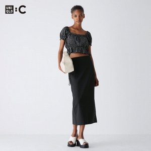 UNIQLO - узкая юбка из креп-джерси (длина 80-84см) - 09 BLACK