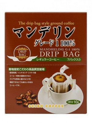 Кофе молотый Seiko Coffee Дрип-бэг Mandheling (7 шт/уп), к/к 70г