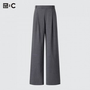 UNIQLO - стильные широкие прямые брюки - 32 BEIGE