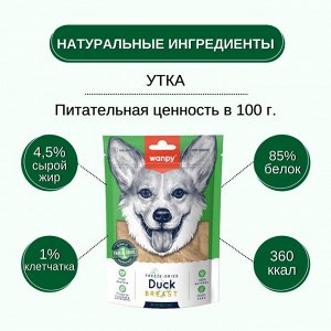 Wanpy Dog Сублимированное лакомство для собак "Утиная грудка" 40 г