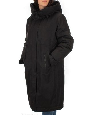 M-22127 BLACK Пальто зимнее женское MEAJIATEER (био-пух)