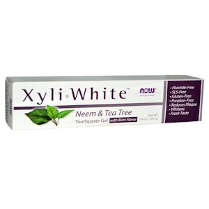 Now Foods, Xyliwhite Toothpaste Gel, Neem &amp - amp -  Tea Tree w/ Mint Flavor, 6.4 oz (181 g)