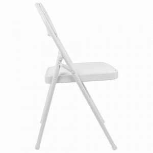 Стул складной BRABIX "Golf Plus CF-003 КОМФОРТ", белый каркас, кожзам белый, 532888