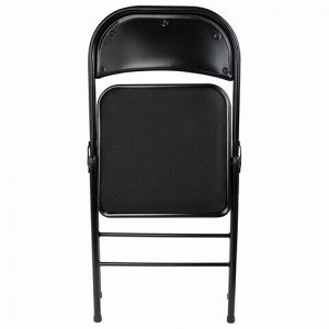 Стул складной BRABIX "Golf Plus CF-003 КОМФОРТ", чёрный каркас, чёрная ткань, 532889