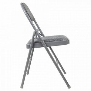 Стул складной BRABIX "Golf Plus CF-003 КОМФОРТ", серый каркас, серая ткань, 532890