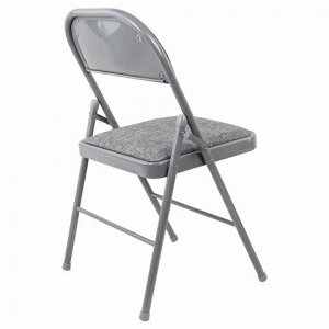 Стул складной BRABIX "Golf Plus CF-003 КОМФОРТ", серый каркас, серая ткань, 532890