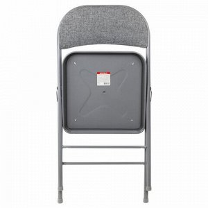 Стул складной BRABIX "Golf Plus CF-003 КОМФОРТ", серый каркас, серая ткань, 532890