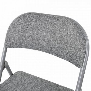 Стул складной BRABIX "Golf Plus CF-003 КОМФОРТ", серый каркас, серая ткань, 532890