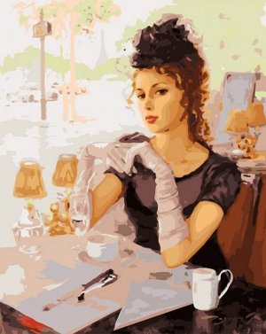 "В парижском кафе" живопись на холсте 40*50см