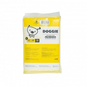 Одноразовые гелевые пеленки для домашних животных "DOGGIE", 60см х 60см (30 шт), 1/6