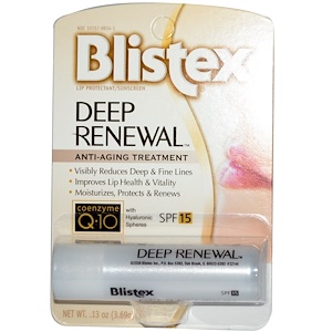 Blistex, Глубокое обновление, средство против старения, средство защиты губ/солнцезащитный крем, фактор защиты SPF 15, 0