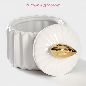 Банка для хранения сыпучих продуктов Доляна «Золотое крыло. Фламинго», 700 мл, 12*15 см, керамическая, цвет белый