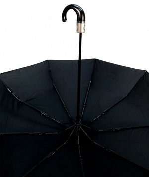 Зонт мужской автомат с кожаной ручкой цвет Черный (DINIYA)