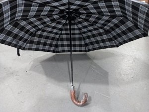Зонт мужской автомат Клетка цвет Серо-черный