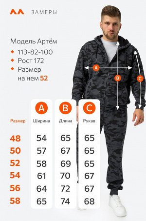 Мужская толстовка на молнии из футера трехнитки Happyfox