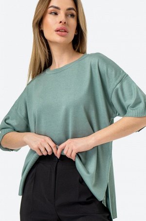Женская футболка оверсайз из вязаного трикотажа