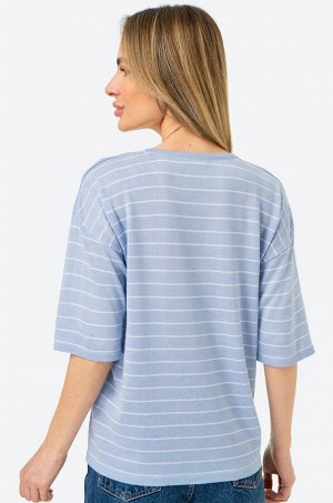 Женская футболка оверсайз из вязаного трикотажа в полоску