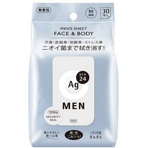 SHISEIDO Ag24 Men's Face and Body Sheets - влажные салфетки против неприятных запахов