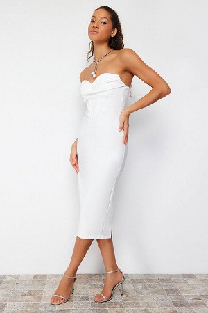 Белое облегающее вечернее платье на тканой подкладке для свадьбы/свадьбы, шикарное вечернее платье