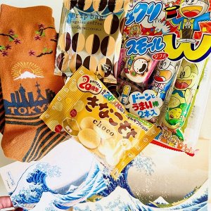 Носочки Tokyo из Бокса подарочный Токио/Волна