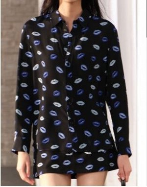 РУБАШКА SLIM FIT С ПРИНТОМ арт. 2328004, черный