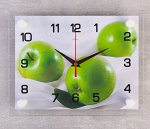 Часы настенные: Кухня, &quot;Яблоки&quot;, бесшумные, 20 х 26 см