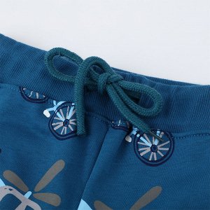 Детские синие брюки на резинке