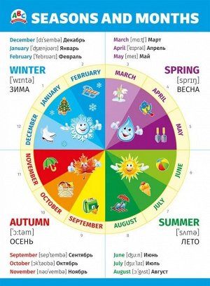 Плакат "Seasons and months" (Времена года)