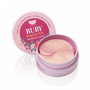 Гидрогелевые патчи для кожи вокруг глаз с рубиновой пудрой и розовым маслом Petitfee KOELF Ruby & Bulgarian Rose Eye Patch
