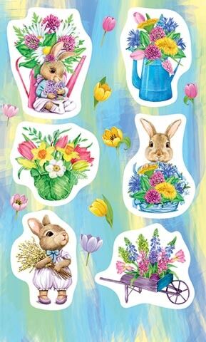 Наклейка "Весенние кролики"
