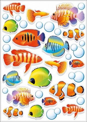 Набор оформительских наклеек "Коралловые рыбы"