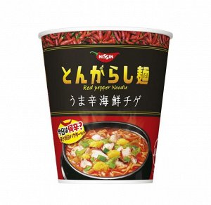 Лапша б/п острая со вкусом морепродуктов, NISSIN, 63 гр.  1/12