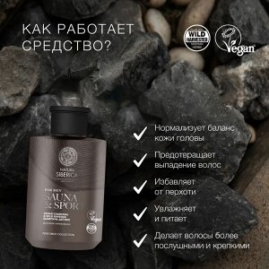 Мужской шампунь детокс для всех типов волос Natura Siberica Sauna & Sport 300 мл