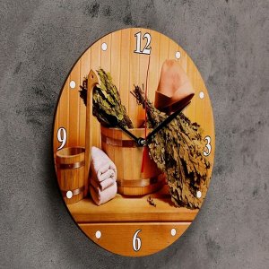 Часы настенные «Вкусная баня», плавный ход, d=24 см