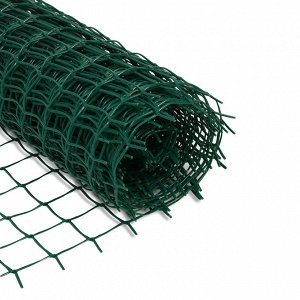 Сетка садовая, 1x10 м, ячейка квадрат 50x50 мм, пластиковая, зелёная, Greengo, в рулоне