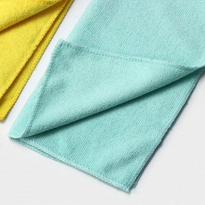 Салфетки универсальные Доляна, 220 г/м², 5 шт, 30x30 см, микрофибра, с оверлоком, МИКС