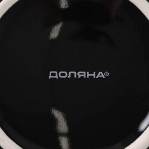 Кружка фарфоровая Доляна «Божья коровка», 370 мл, цвет чёрный