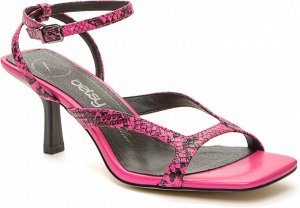 947009/07-06 розовый/черный иск. кожа под рептилию женские туфли открытые (В-Л 2024)