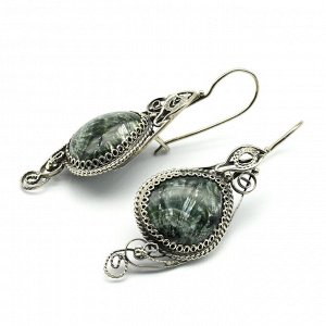 Серьги серафинит 18*41мм.