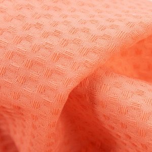Ткань на отрез вафельное полотно гладкокрашенное 150 см 240 гр/м2 7х7 мм цвет 25 цвет персиковый