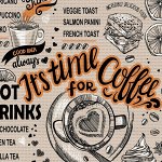 Ткань на отрез вафельное полотно 50 см 62001/1 Time coffee