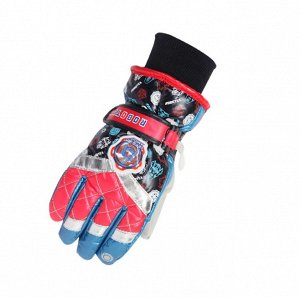 Перчатки для мальчика лыжные водонепроницаемые цвет: ЧЕРНЫЙ С РОБОТОМ
