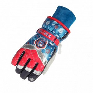 Перчатки для мальчика лыжные водонепроницаемые цвет: СИНИЙ С РОБОТОМ