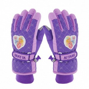 Перчатки для девочки лыжные утепленные водонепроницаемые цвет: ФИОЛЕТОВЫЙ